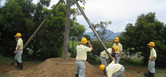 【環境科学科】　樹木の移植実習を行いました！！（造園デザインコース）