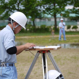 【環境科学科】令和5年度 平板測量競技校内大会を実施しました