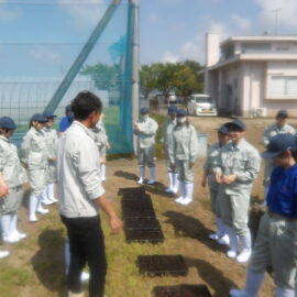 【食品科学科】スイートコーンを播種しました。